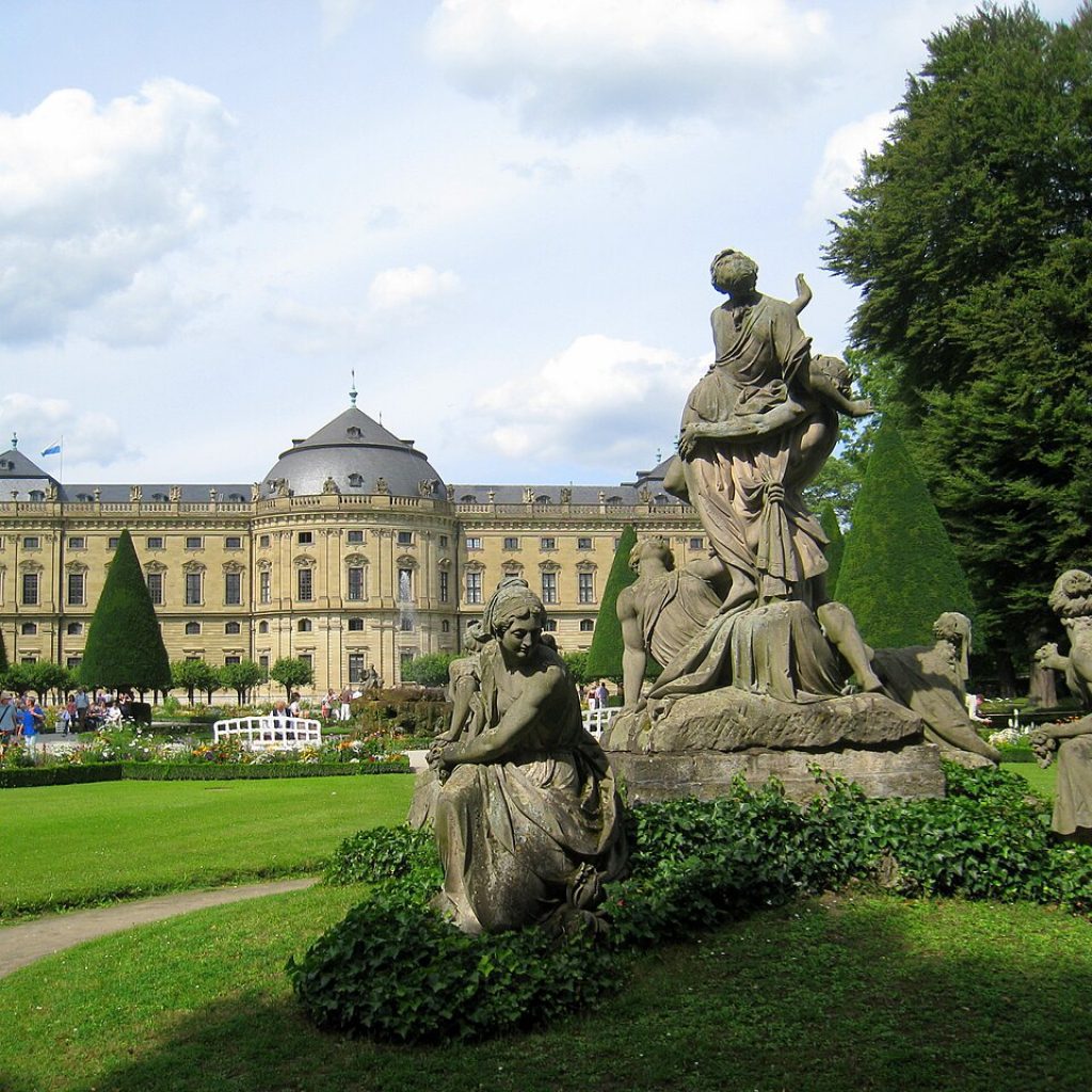 Würzburg Residence baroque palace Tiepolo fresco during a guided tour in Würzburg, Germany